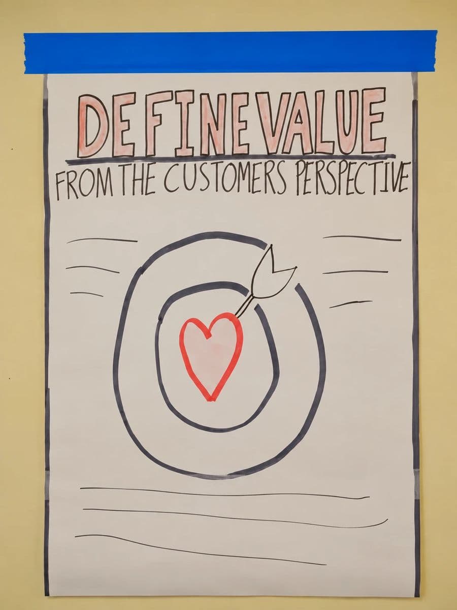 Hand-drawn poster: Define value from the customer’s perspective